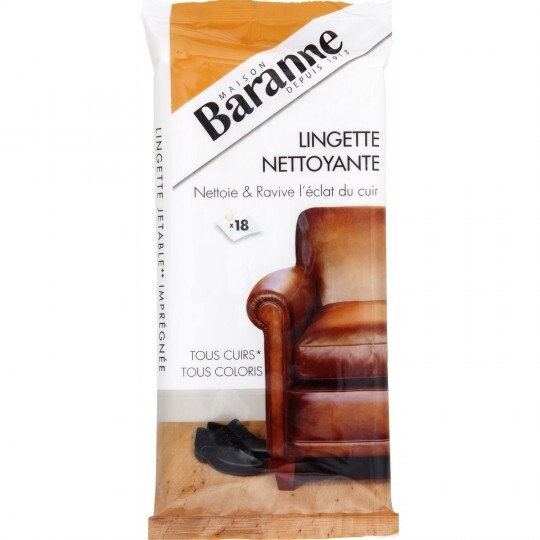 Lingettes de soin cuir Baranne idéales pour nettoyer le salon familial et les sièges auto