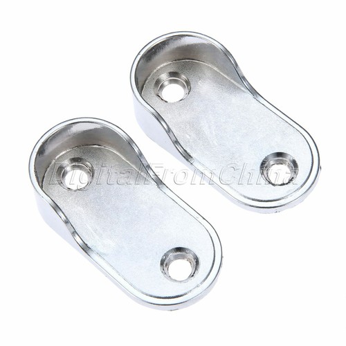 19-25mm Wardrobe Tube Rail Support Clothes Hanging Rod End Bracket Wall Mounted - Picture 12 of 17