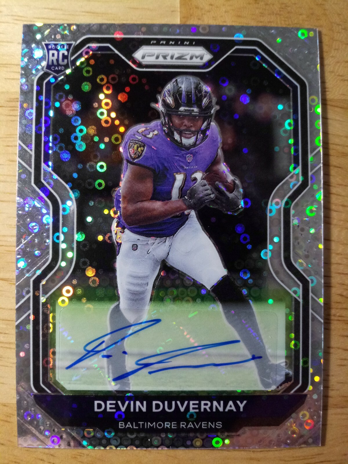 2020 Devin Duvernay Prizm No-Huddle disco Rookie Auto #380 Ravens