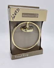 Gold Tone 6" Wall Mount Round Towel Ring Holder Hanger Bathroom Kitchen Complete
