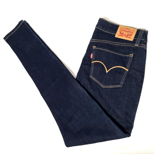 Levis 711 Skinny Jeans Women Size 30 L31 Blue Denim Stretch Skinny Leg Mid Rise - Picture 1 of 24