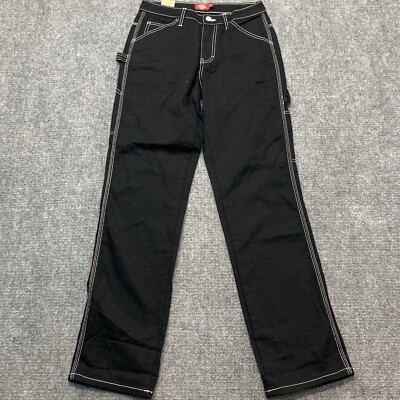 Dickies Juniors Carpenter Pants Size 0/24 Black Relaxed Fit High Rise Skater