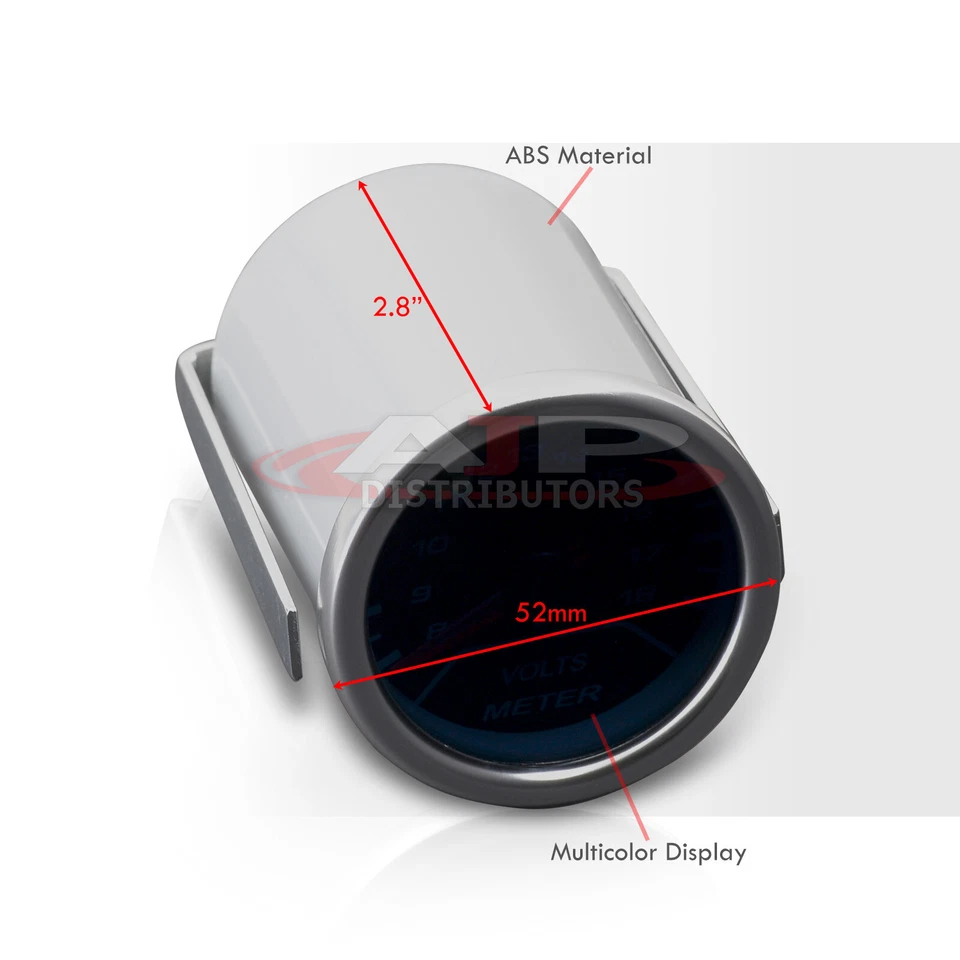 JDM Volt Voltage Gauge Meter LED Color Display Smoke Lens Tint Indicator Upgrade Foto 3 de 4