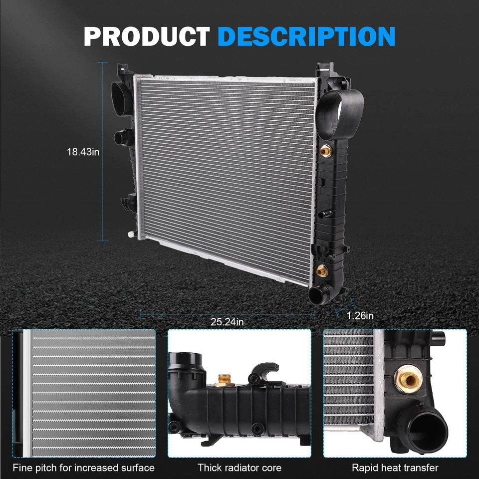 New Radiator for 00-06 Mercedes-Benz CL500 S430 S500 01-06 S55 AMG Aluminum - Image 3 of 4