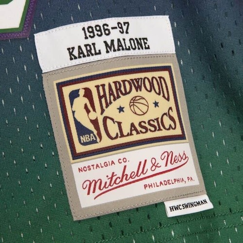 Karl Malone 3XL Utah Jazz Mitchell & Ness 1996-97 Swingman Jersey - Green - Picture 4 of 4