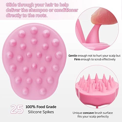 Masajeador Cuero Cabelludo [Mojado & Seco], Cepillo Pelo de Silicona para - Imagen 4 de 4