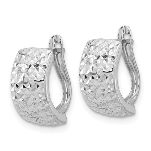 14K White Gold and Omega Back Earrings 1.4g L-14.67mm, W-13.16mm for Mom - Picture 2 of 4