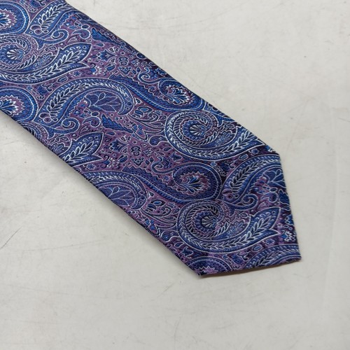 Mens Chaps Tie with Purple Paisley 100% Polyester LONG Ralph Lauren - Picture 3 of 6