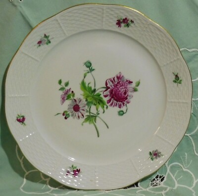 HEREND - Blumen / Goldrand / Korbrand - Speiseteller Ø 25 cm (Motiv2)