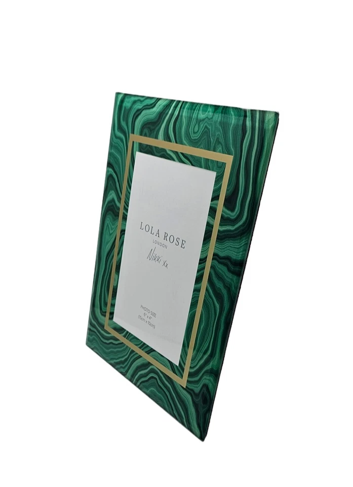 New Lola Rose Malachite Green Frame Fits 4x6 Photo. Set Of 2 Frames. S5 - Image 3 of 4