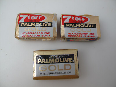 Vintage Lot of 3 Palmolive Gold  Bar Soap - New, In Wrapper / 1 Bar 3 1/2 oz