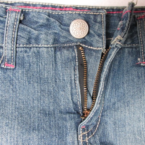 Girls Circo Adjustable Waist Jean Ruffle Skirt / Skort Embroidered Size L -Girls - Picture 9 of 11