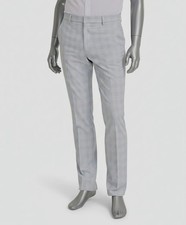 Tommy Hilfiger Men's Blue Stretch Plaid Modern-Fit Dress Pants Size: 34W 30L