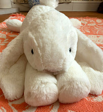 Jellycat Huge White Smudge Bunny Rabbit (EUC) - Retired UK Exclusive