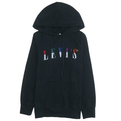 Levi's Herren Schwarz Logo Grafik Pullover Hoodie XS