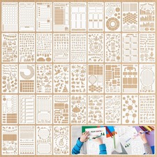 40 PCS Journal Stencils, Plastic Planner Stencils 4x7 4.0 X 7.0 Inches, White
