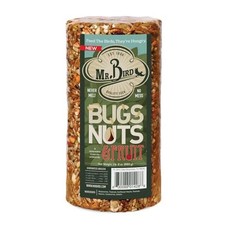 Mr Bird Bugs Nuts Fruit Cylinder Block 24 oz Wild Bird Seed Food 1.5 lb Pack