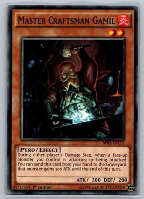 1996 Yu-Gi-OH! 1st Edition Master Craftsman Gamil BPO3-EN115