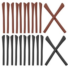 Glasses End Tips Eyeglass Anti Slip Ear Sock Tube Style 2, Black Brown 12 Pairs