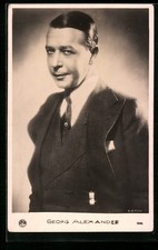Actor Georg Alexander with Pomadized Hair in Suit, Postcard 