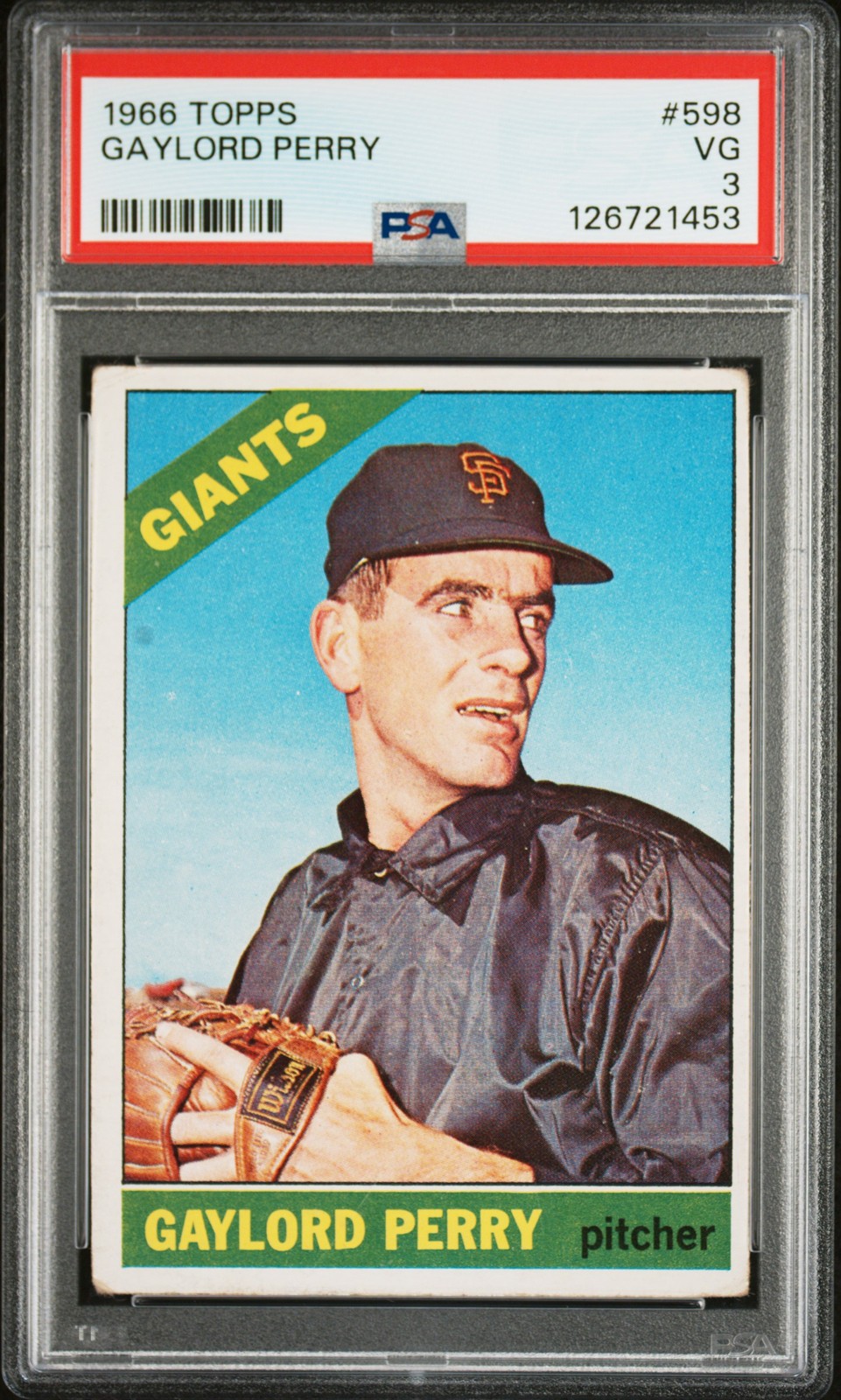 1966 TOPPS #598 GAYLORD PERRY PSA 3