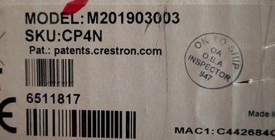Crestron CP4N 4-Series Advanced Control Processor  6511817 ( Please Read )