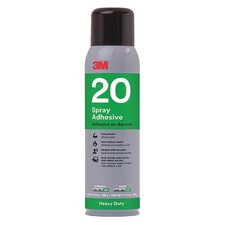 3m Spray Adhesive, 20 Series, Clear, 13.8 oz, Aerosol Can 20 3m 20 20oz