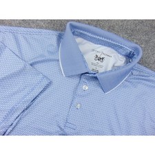 Hickey Freeman Golf Polo Shirt Mens XL Blue Geometric 90 Polyester 10 Spandex