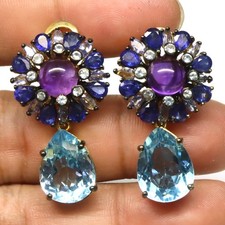 925 Silver Sky Blue Topaz, Amethyst, Sapphire...