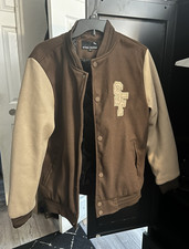 Stone Falcon Mens Varsity Jacket Brown/Beige ...