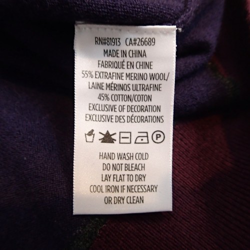 Robert Graham Sweater XL Classic Purple Wool cotton Blend Preppy Academia - Picture 9 of 12