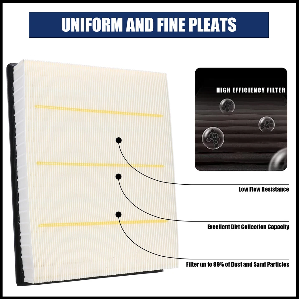 Filtro de aire del motor para GMC Sierra Yukon Chevrolet Suburban Tahoe Silverado 1500 Foto 3 de 4