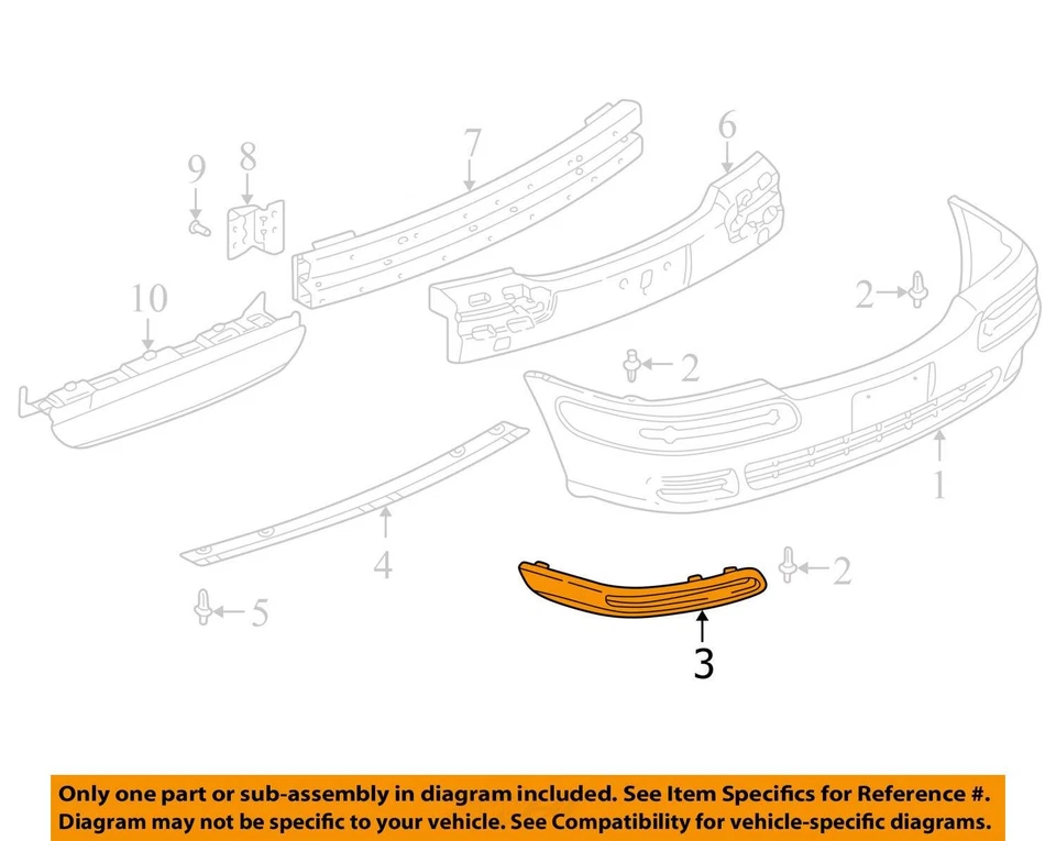 SE ADAPTA A CHEVROLET VENTURE MOLDING 2001-2005 FRT BPR FASCIA 88896423 - NUEVO OEM Foto 2 de 3