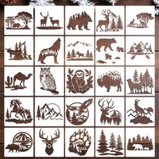 Forest Animal Stencils Bear Deer for Wood Burning Reusable Wildlife...