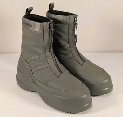 Moon Boot Luna Zip Khaki Boots Womens 11.5 Mens 10.5 EU 44 Olive New
