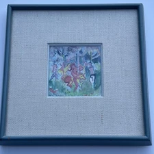 MODERNIST PAINTING VINTAGE EXPRESSIONIST WHIMSICAL MYSTERY SMALL GEM ABSTRACT