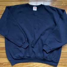 Vintage 90s Hanes Pullover Sweatshirt Men XL Navy Blue Crewneck Blank