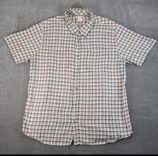 Carbon 2 Cobalt Plaid Shirt Short Sleeve Men  s Button Up Casual Men  s XL Cotton