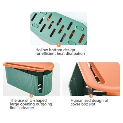 Plug Board Storage Box Modern Breathable PP Cable Management Boxes Organizer For