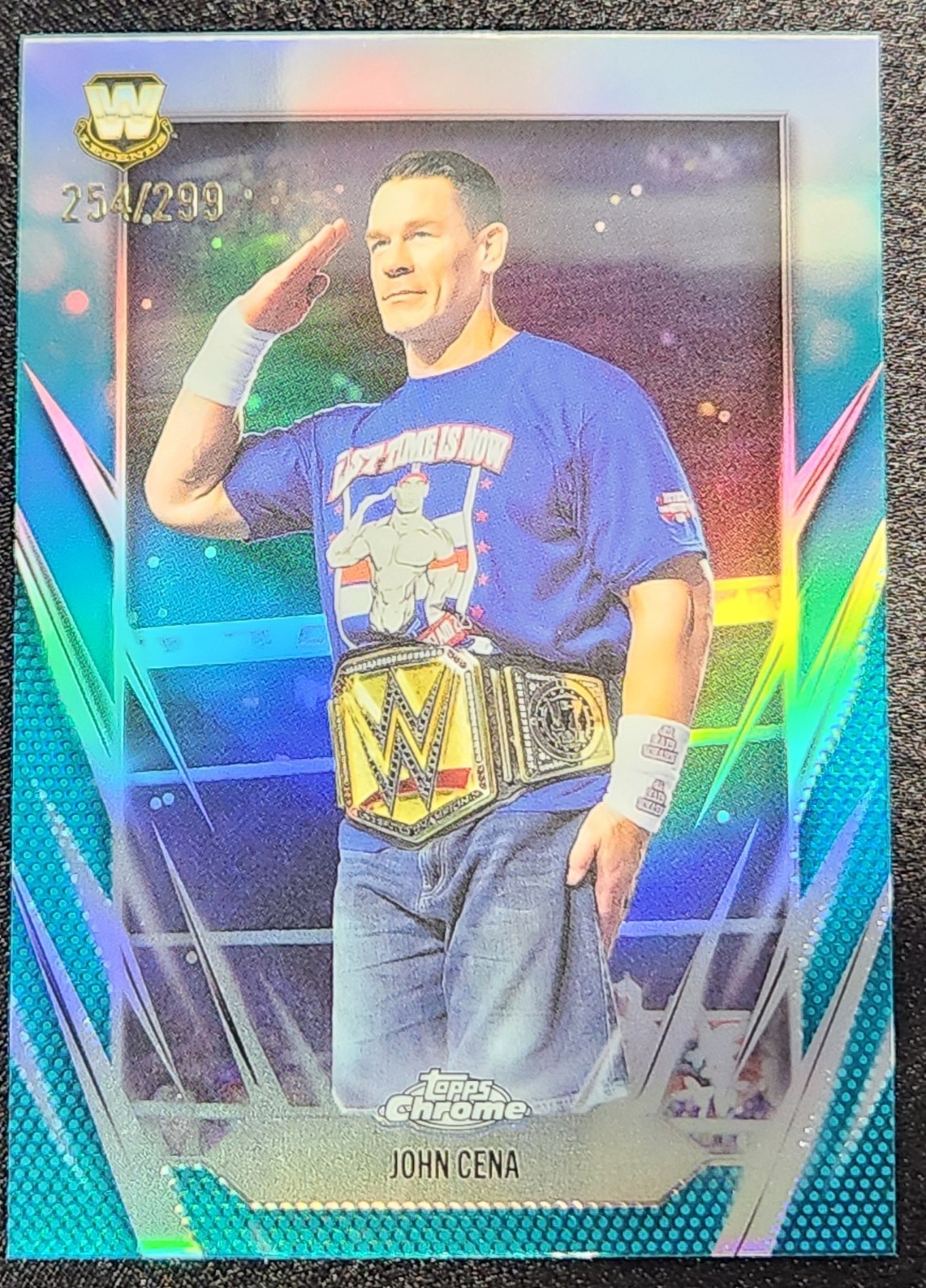 2026 #2 John Cena Topps Chrome WWE Teal Refractor 205/299