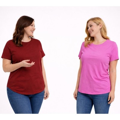 Women's Plus Size Classic Short Sleeve T-Shirts (2-Pack)   Size 2XL   NWOT