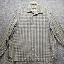 Eddie Bauer Mens Tan Plaid Longsleeve Shirt XXL Button Up Casual Classic Fit