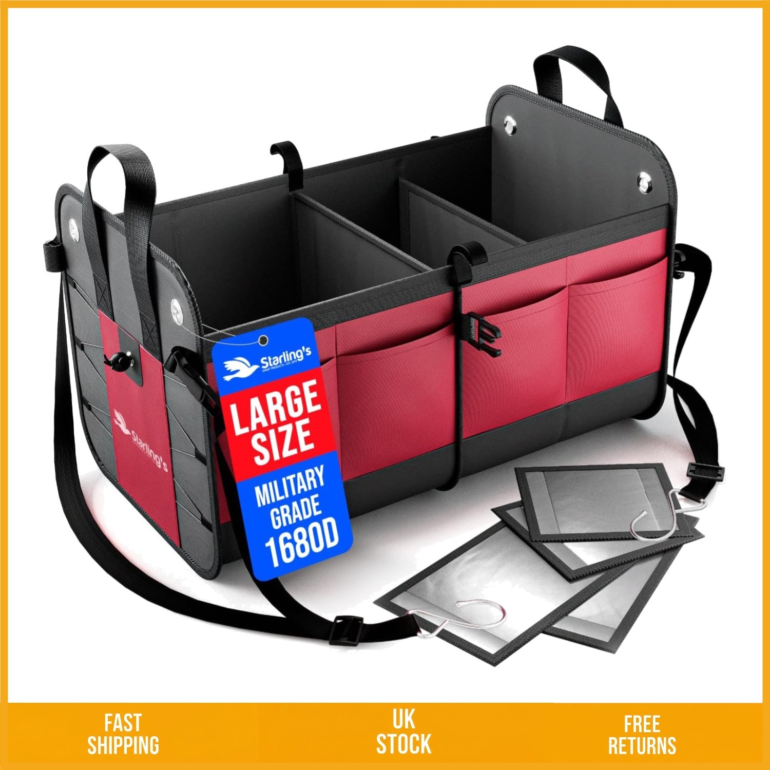 Durable Collapsible Car Boot Organiser Waterproof Trunk Storage Box 2ft Long