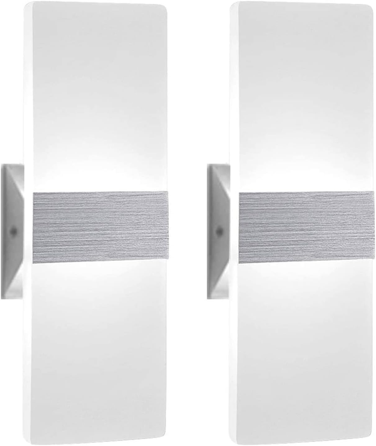 2 Pezzi LED Lampada da Parete Interno 12W Bianco Freddo Moderne Applique - 1