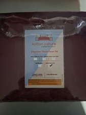 KOTTON CULTURE Duvet Cover Set Oversized King 3-Piece Wine Bedding Luxury