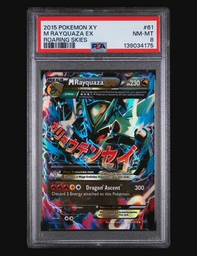 PSA 8 NM-MT - M Rayquaza EX 61/108 Roaring Skies Holo - 2015 Pokemon