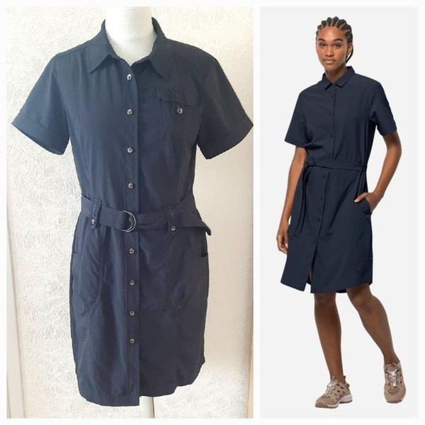 Women Jack Wolfskin Dress Black Polyamide M
