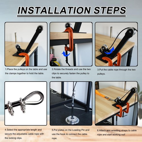 Arm Wrestling Pulley Training System Kit Table Professional Forearm & Wrist - Picture 3 of 7
