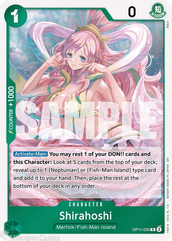 OP11-030 Shirahoshi : Rare English One Piece TCG Card : OP11: A Fist Of Divine S