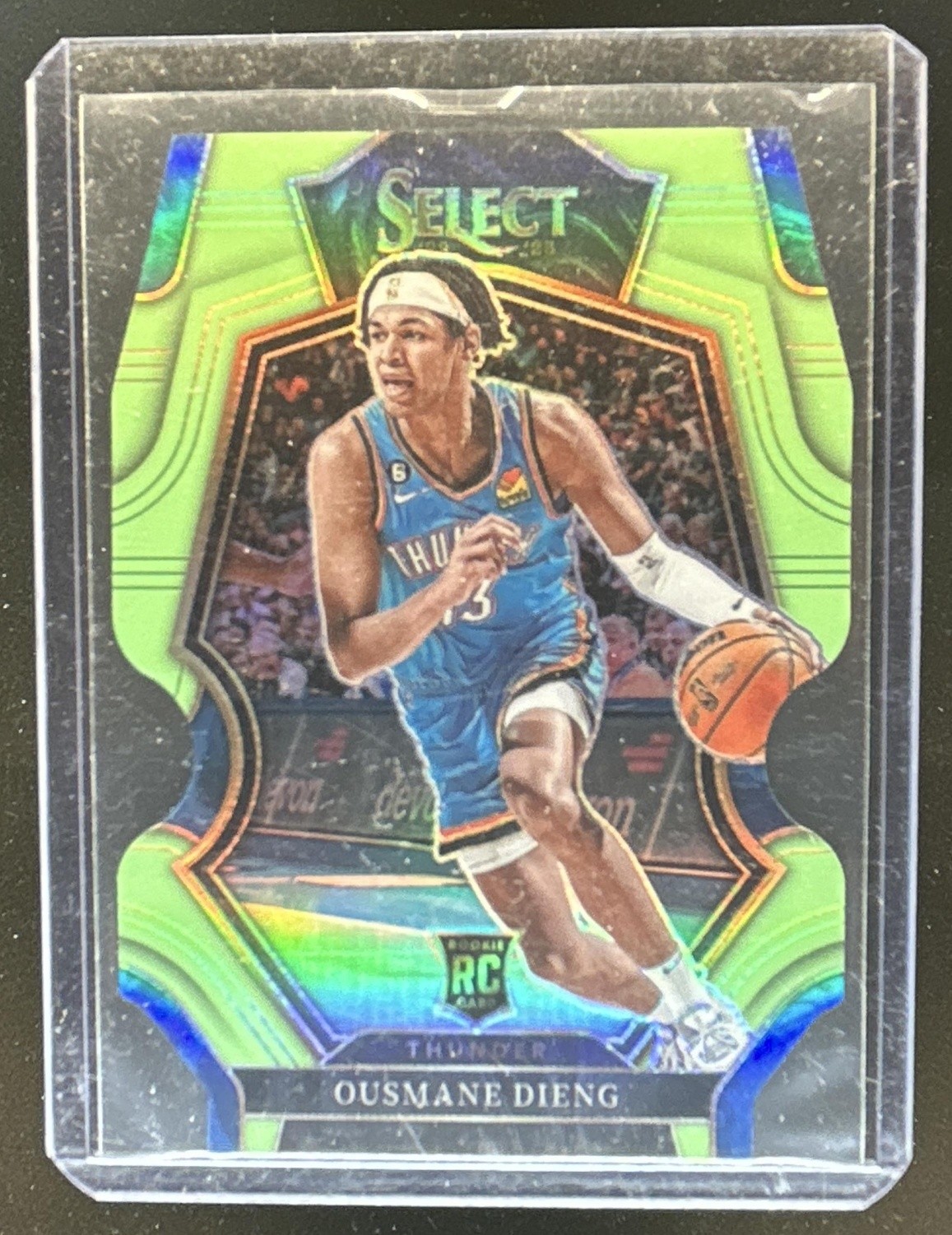 2022-23 Select Ousmane Dieng RC Light Green Prizms Die Cut Premier Level #/49